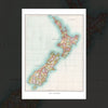 Vintage 1900's Map of New Zealand, Aotearoa art print