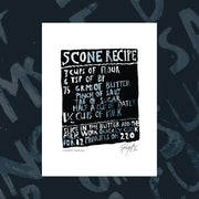 Signed Hot Buttered (Scone Recipe) print by Dick Frizzell