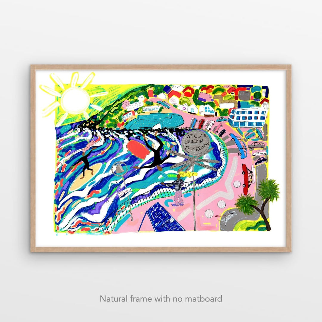 The Esplanade' art print by Pia Davie – Fishmob - Iconic NZ art prints